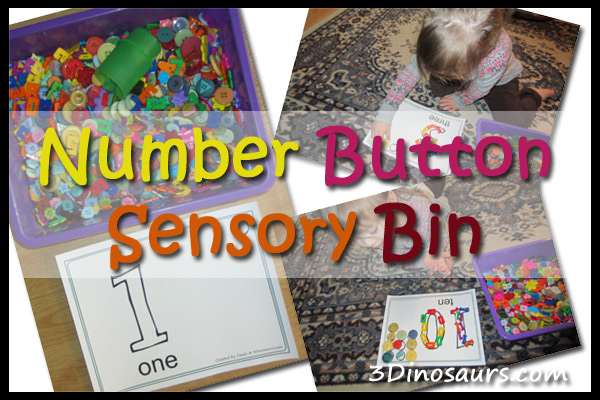 Number Button Sensory Bin