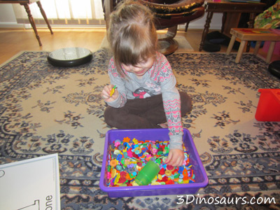 Number Button Sensory Bin