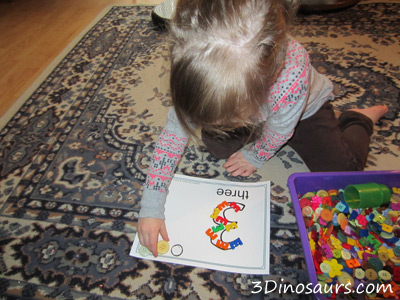 Number Button Sensory Bin