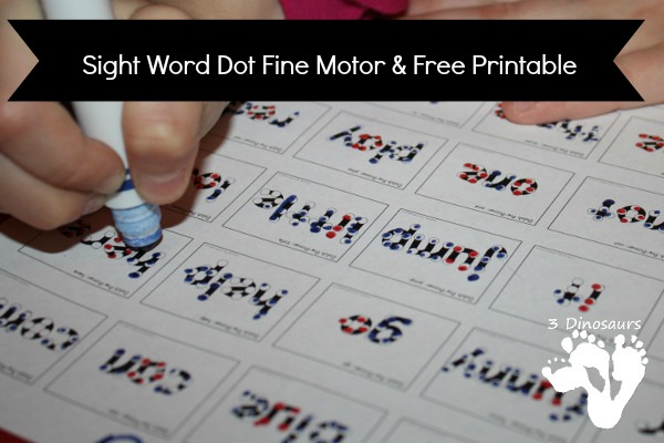 Sight Word Dot Fine Motor Activity & New Dolch Second Grade Sight Word Dot Marker Pages - 3Dinosaurs.com