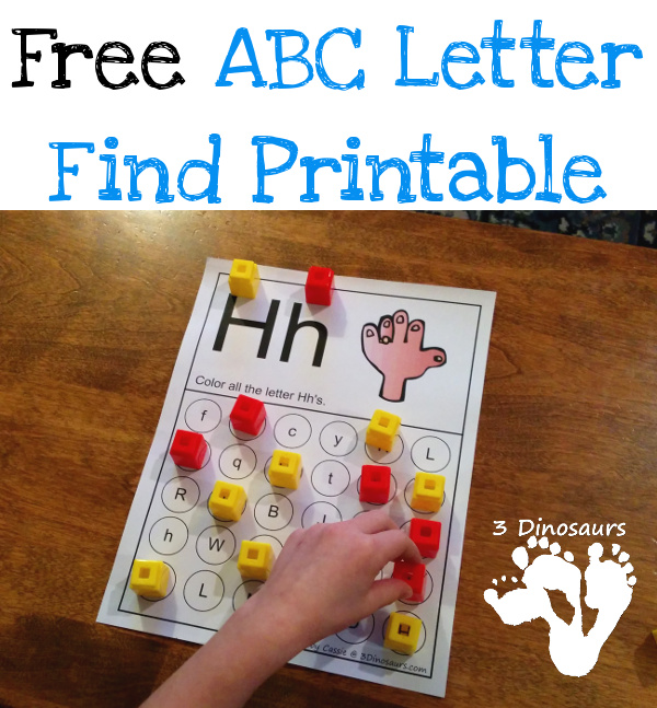 Free ABC Letter Find Printable - 3Dinosaurs.com