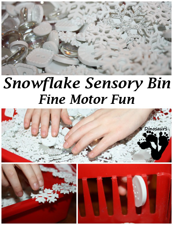 Snowflake Sensory Bin: Fine Motor Fun - 3Dinosaurs.com