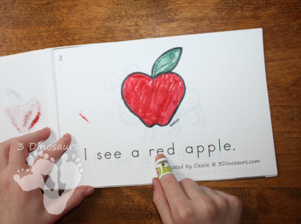 Romping & Roaring Color Word Packs - Easy Reader Book example - 3Dinosaurs.com