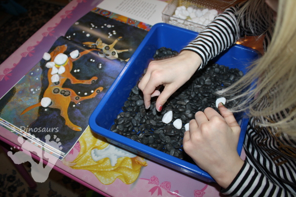 Hands-On Making Constellations Sensory Bin - a fun way to build and read about the stars - 3Dinosaurs.com