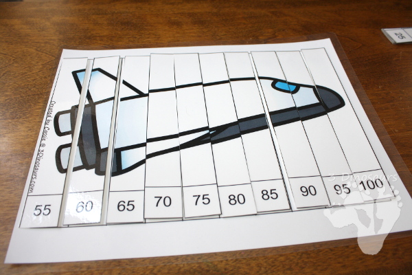 Free Fun Space Skip Counting by 5 Puzzles - 4 pages of puzzles with template - 3Dinosaurs.com