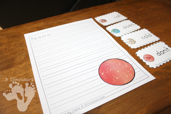 Free Outer Space Fun Planet Themed Writing Paper - 13 different images with two types of lines - 3Dinosaurs.com