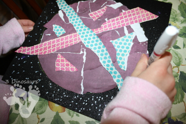 Torn Paper Planets - fun fine motor space craft for kids to make - 3Dinosaurs.com