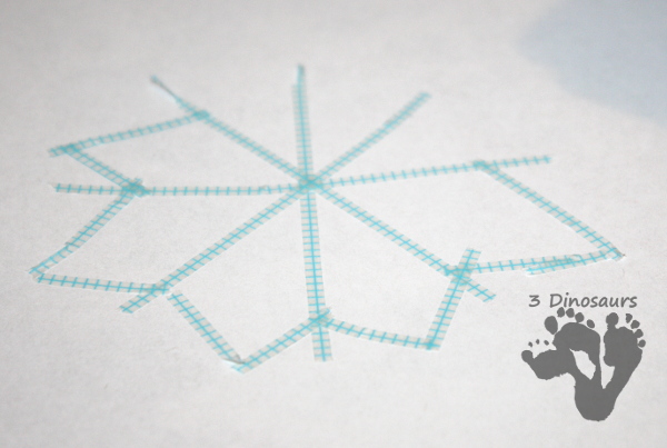 Easy Fine Motor Washi Tape Snowflakes - 3Dinosaurs.com
