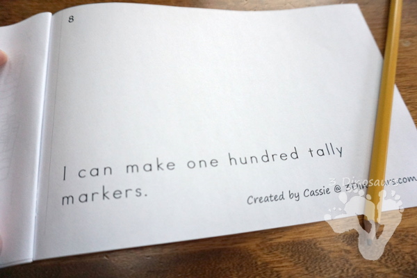 Free 100 Days of School Book Easy Reader Book - 8 page book with ways to count to 100 - 3Dinosaurs.com