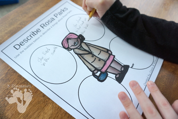 Free Mini Black History Month Pack with over 30 pages of activities for kids preschool to first grade - 3Dinosaurs.com