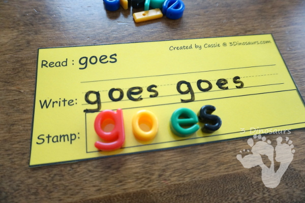 Free Sight Word Read Write & Stamp - all 220 Dolch sight words - 3Dinosaurs.com #sightwords #learningtoread #freeprintables 