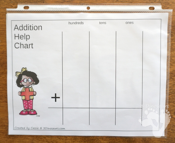 Free Place Value Mats for Addition & Subtraction - 3 mats for addition and subtraction with different levels of place value. - 3Dinosaurs.com