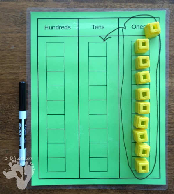 Free Place Value Mats for Addition & Subtraction - 3 mats for addition and subtraction with different levels of place value. - 3Dinosaurs.com