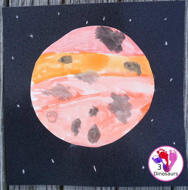 Watercolor Moon: Lunar Eclipse - a great painting project to do with the lunar eclipse - 3Dinosaurs.com
