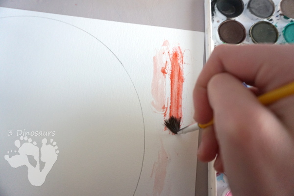 Watercolor Moon: Lunar Eclipse - a great painting project to do with the lunar eclipse - 3Dinosaurs.com