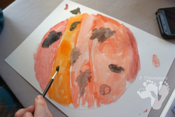 Watercolor Moon: Lunar Eclipse - a great painting project to do with the lunar eclipse - 3Dinosaurs.com