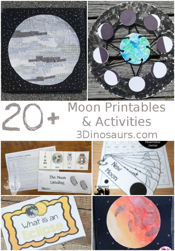 Moon Activities & Printables on 3Dinosaurs.com