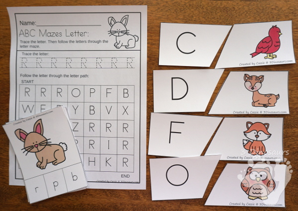 Animals in Winter Packs - PreK & Kindergarten - with loads of activities that work on abcs, numbers, math, CVC words, counting and more -The pack has a mix of hands-on and no-prep activities - 3Dinosaurs.com