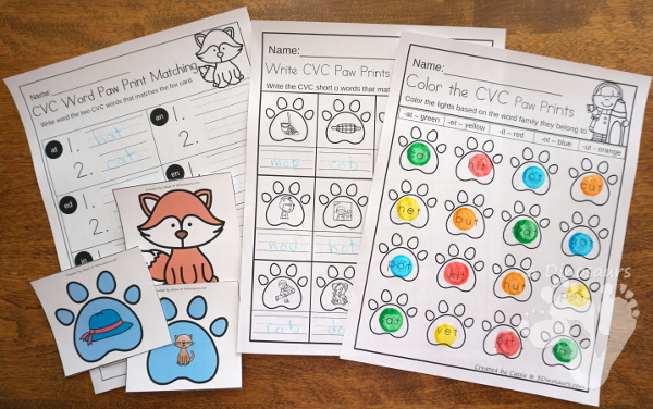 Animals in Winter Packs - PreK & Kindergarten - with loads of activities that work on abcs, numbers, math, CVC words, counting and more -The pack has a mix of hands-on and no-prep activities - 3Dinosaurs.com