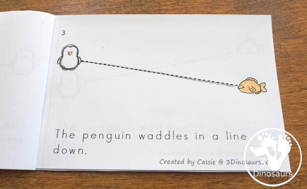 Penguin Activities Pack for Prewriting, Shapes, ABCs, and Numbers - penguin themed prewriting easy reader book - 3Dinosaurs.com