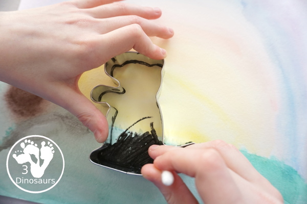 Groundhog Shadow Painting - an easy way to make a fun shadow of a groundhog with a fun painting activity - 3Dinosaurs.com