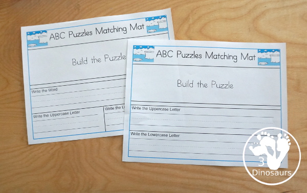 Free Polar Bear ABC Matching Puzzle - fun ways to work on matching letters with polar bears with letters, words, and pictures An easy hands-on alphabet learning activities for kids in kindergarten and preschool - 3Dinosaurs.com