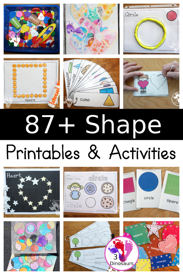 Shape Activities & Printables on 3Dinosaurs.com