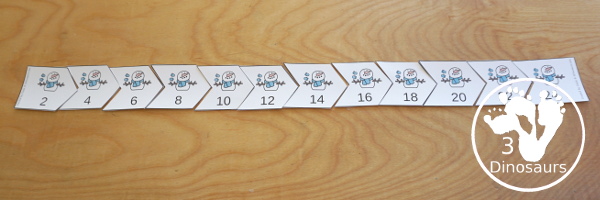 Free Snowman Skip Counting By 2 Puzzles - it has 12 piece puzzle to work on skip counting from 2 to 24  - 3Dinosaurs.com