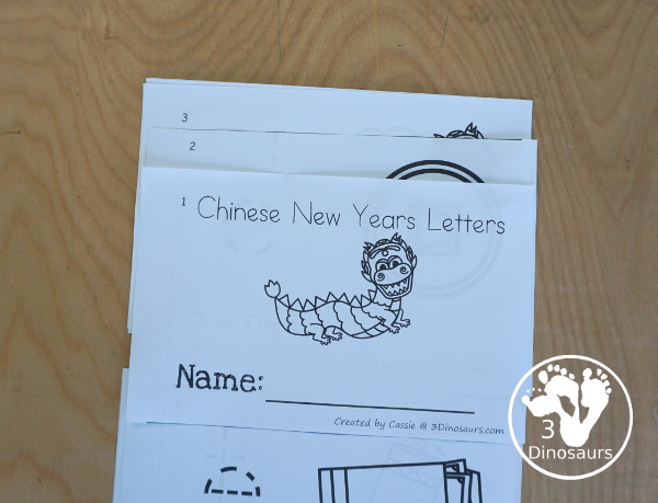 Free Chinese New Year Letter Easy Reader Book Printable - with 8 page easy reader book that works on beginning sounds of Chinese New Year words. - 3Dinosaurs.com