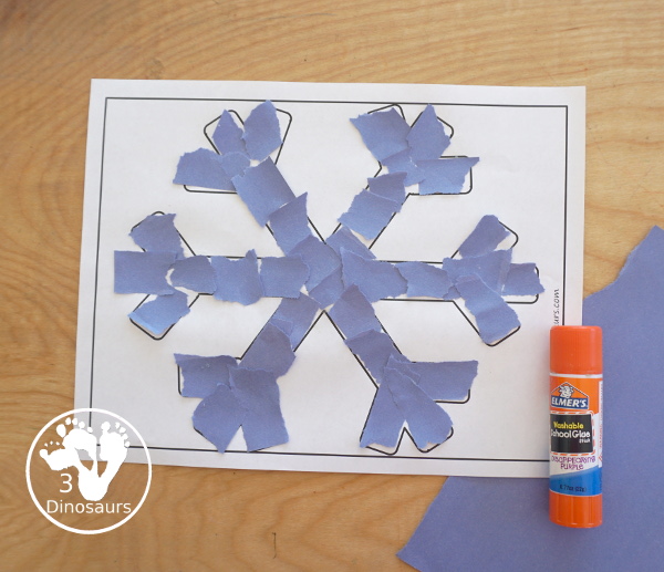 Free Snowflake Fine Motor Printables - with 4 pages of printables with dot marker snowflake, tracing the snowflake and snowflake template - 3Dinosaurs.com
