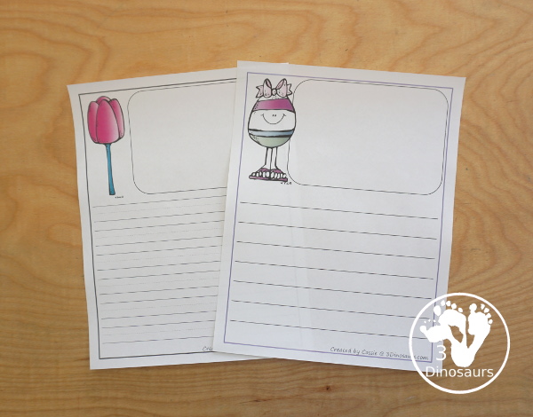 19+ Writing Paper Printables - a fun set of writing papers to print for kids to do writing. You have seasonal and non-seasonal with two different types of lines - 3Dinosaurs.com