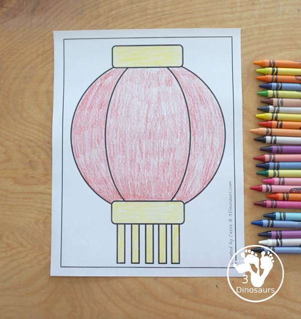 Free Lantern Fine Motor Printables - with lantern templates, lantern tracing mat, lantern dot marker mat all to work on fine motor skills for Lunar New Years and Chinese New Year- 3Dinosaurs.com- 3Dinosaurs.com