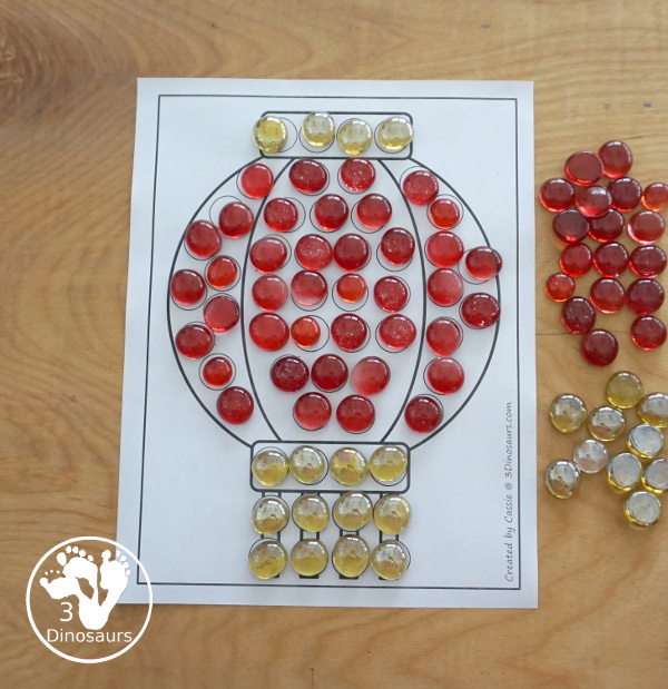 Free Lantern Fine Motor Printables - with lantern templates, lantern tracing mat, lantern dot marker mat all to work on fine motor skills for Lunar New Years and Chinese New Year- 3Dinosaurs.com- 3Dinosaurs.com