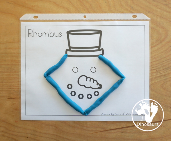 Free Snowman Shape Tracing Printable with 9 shapes for kids to trace with a winter snowman theme. Each shape is on its own page - 3Dinosaurs.com