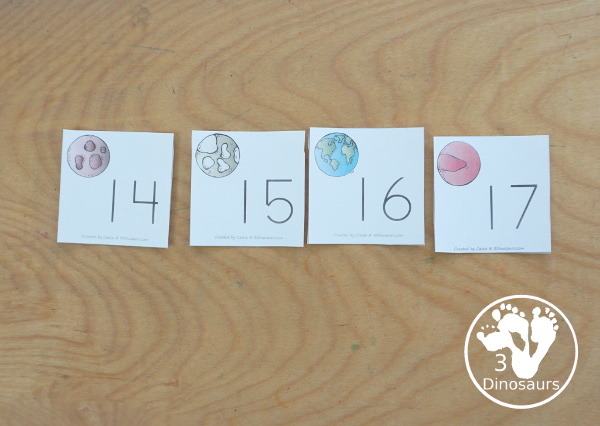 Free Space Number Find And Tracing Printables - you have numbers 1 to 30 for kids to trace or find with a fun space theme - 3Dinosaurs.com