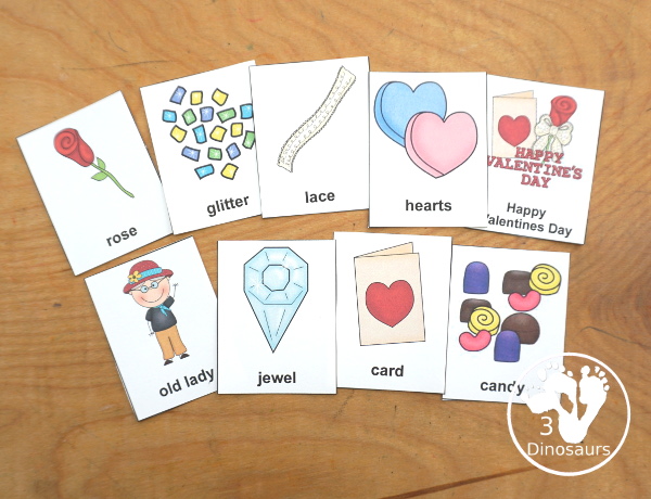 Valentines Pack - vocab cards to use with the book and general vocab cards.