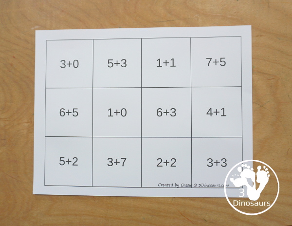 Free Three Billy Goats Gruff Themed Addition Puzzle - with addition from 1 to 12 with a hands-on matching puzzles with the Billy Goats, the bridge and the troll. - 3Dinosaurs.com