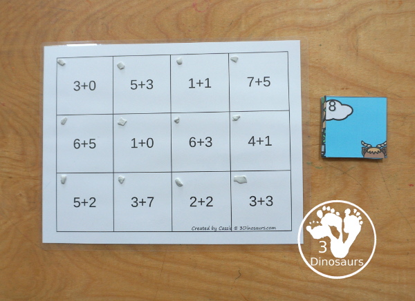 Free Three Billy Goats Gruff Themed Addition Puzzle - with addition from 1 to 12 with a hands-on matching puzzles with the Billy Goats, the bridge and the troll. - 3Dinosaurs.com