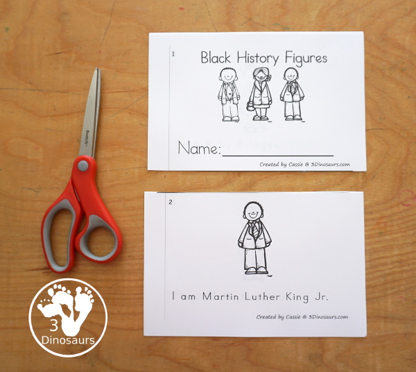 Free Black History People Easy Reader Book- a fun 8 page book with 7 black history figures that kids can learn about. 3Dinosaurs.com