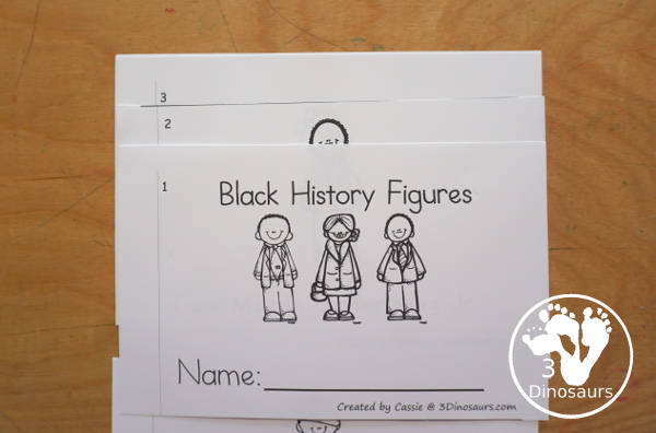 Free Black History People Easy Reader Book- a fun 8 page book with 7 black history figures that kids can learn about. 3Dinosaurs.com
