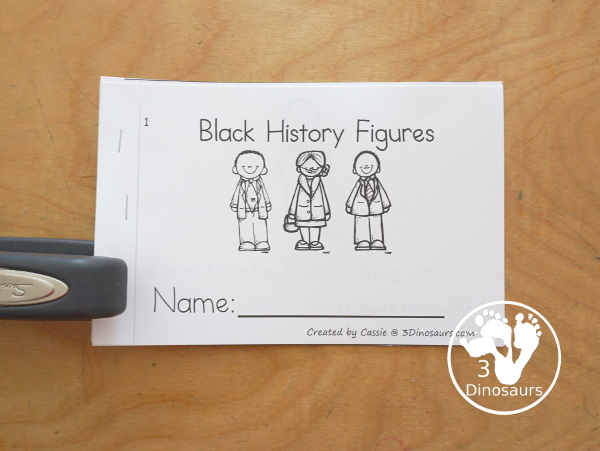 Free Black History People Easy Reader Book- a fun 8 page book with 7 black history figures that kids can learn about. 3Dinosaurs.com