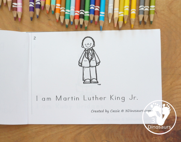 Free Black History People Easy Reader Book- a fun 8 page book with 7 black history figures that kids can learn about. 3Dinosaurs.com