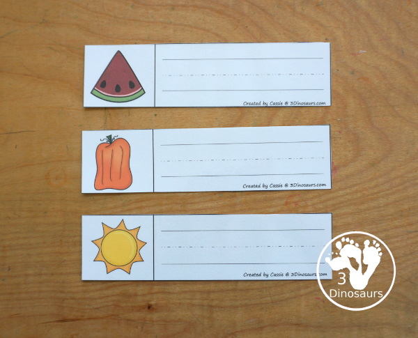 Free Color Word Tracing Strip Printables - tracing strips with the color word, color word beginning sound, and writing the color word. You have 11 color words for kids to learn. - 3Dinosaurs.com