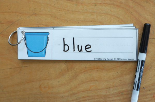 Free Color Word Tracing Strip Printables - tracing strips with the color word, color word beginning sound, and writing the color word. You have 11 color words for kids to learn. - 3Dinosaurs.com
