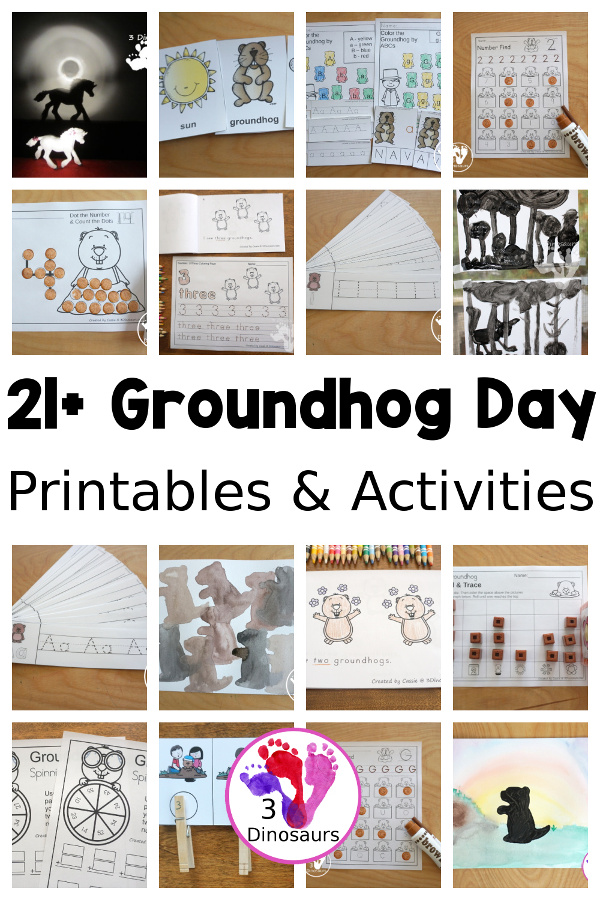 Groundhog Day Activities & Printables on 3Dinosaurs.com