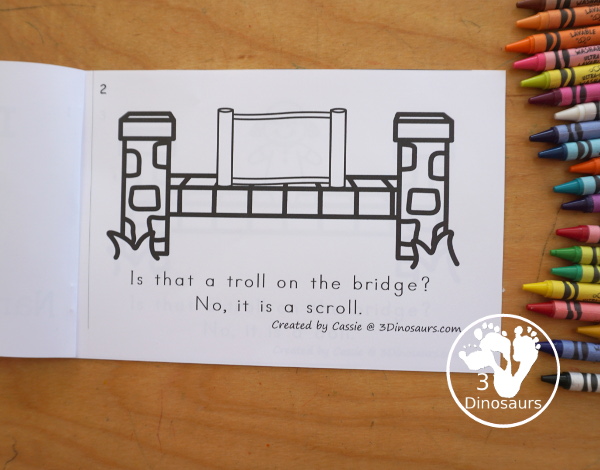 Free Three Billy Goat Gruff Is that A Troll Book - a simple book with silly things in place of the troll on the bridge. And kids will have fun reading it and working on oll words. - 3Dinosaurs.com