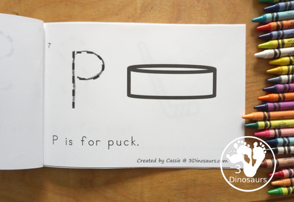 Free Hockey ABC Easy Reader Book Printable - a fun hockey letter book for kids a fun way to work on learning letters and hockey words. - 3Dinosaurs.com