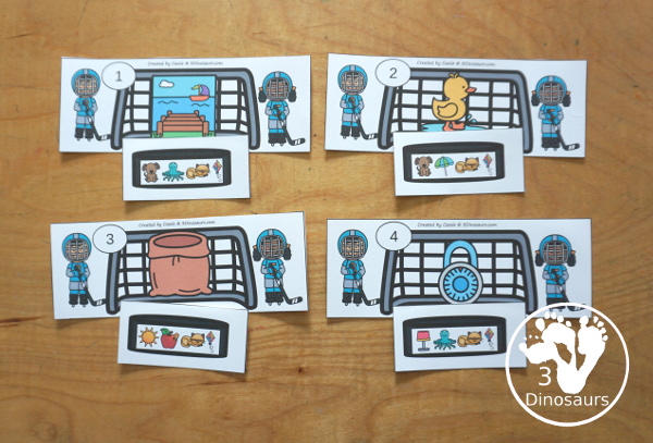 Free Hockey CVCC -CK Break the Code Printable - a fun printable that works on CVCC words that have and ending digraph of -ck. They have decode the words, match the words, and picture of the words for a three way matching activity. All with a fun hockey theme for kids to work on these fun words - 3Dinosaurs.com