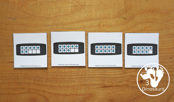 Free Hockey Number Sense from 1 to 10 with matching several different number types to the numerical number, including goals, hockey pucks with tally marks, dominos, ten frames, and dice for the numbers - 3Dinosaurs.com