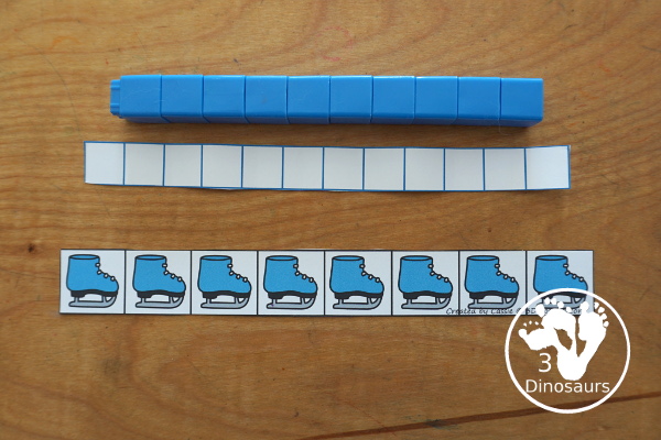 Free Measure Distance the Skating Printable - a fun way to work on measuring with measuring how far kids have skated. A fun change for a winter sports theme for kids. - 3Dinosaurs.com